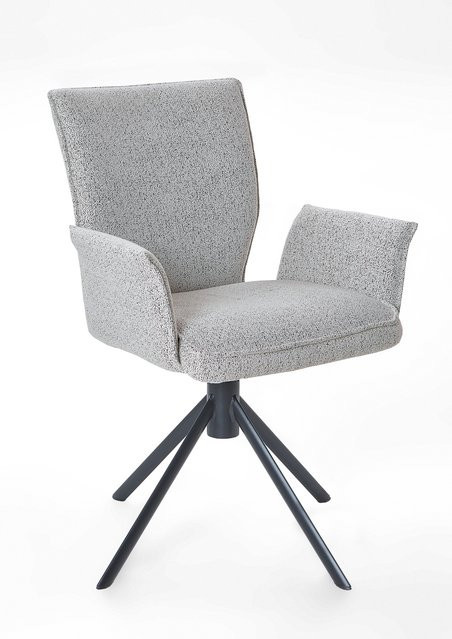 Polsterstuhl BRISTOL von NIEHOFF SITZMÖBEL in Beige mit Armlehnen und Bouclé-Stoff, B/T/H: 59,0 x 61,0 x 88,0 cm - Bild 1