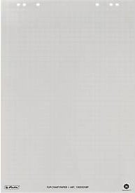 Landré Flipchart-Block 5er Set aus 100% Recycling-Papier, weiß, kariert - Bild 1