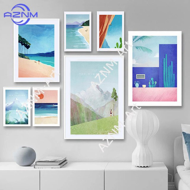 KAYOU Modernes Landschaftskunst-Poster als Leinwanddruck in Mehrfarbig mit abstraktem Design - Bild 1