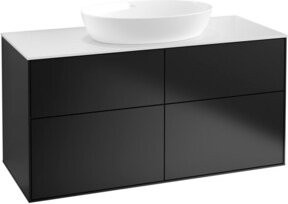 V&B Waschtischunterschrank Finion mit Wandbeleuchtung in Weiß und Schwarz, Breite: 120 cm, Tiefe: 50,1 cm - Bild 1