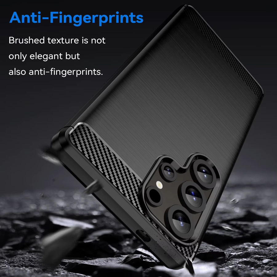 Schutzhülle aus weichem TPU-Silikon mit Carbon-Faser-Optik für Samsung Galaxy S25 S24 S23 Ultra Plus FE in Schwarz - Bild 2