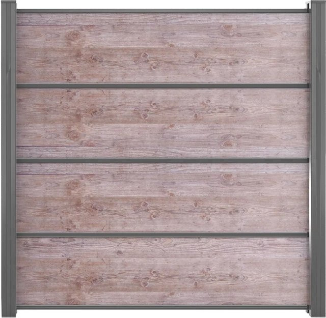 GroJaPremo HPL-Steckzaun in Holzoptik braun B: 180 cm, H: 180 cm, Tiefe: 0,8 cm - Bild 1