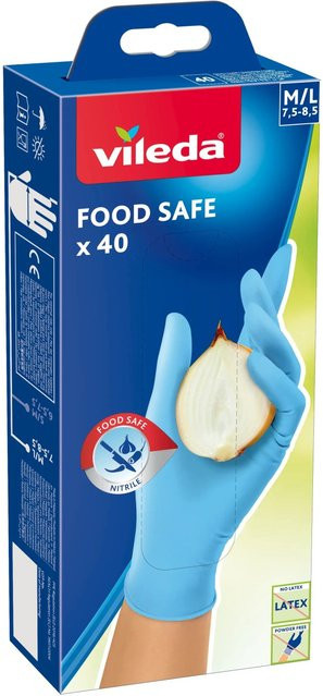 Vileda Einmalhandschuhe Food Safe Hellblau M/L 40 Stück - Bild 1