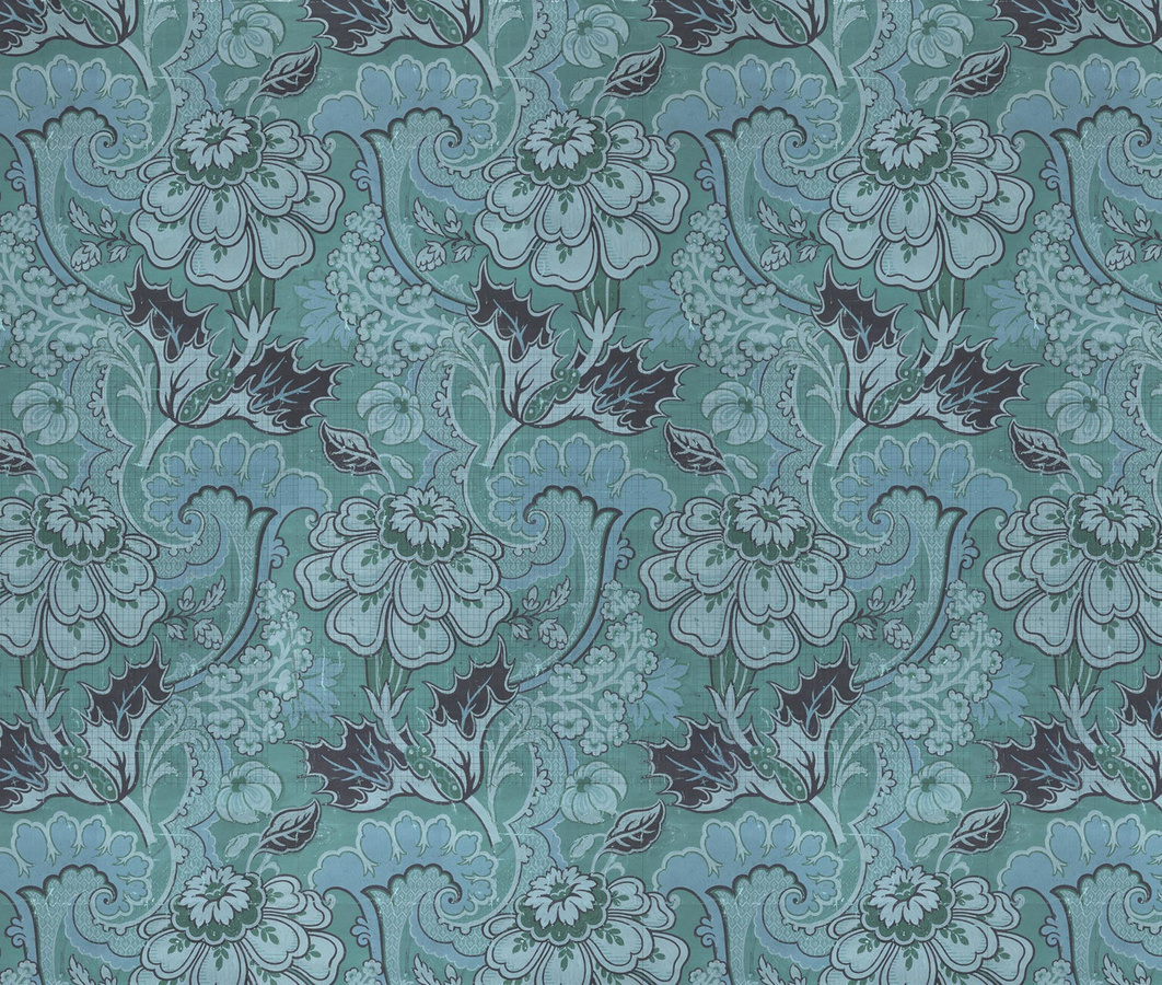 NLXL Mural Big Pattern Paola Wandtattoo in Blau, Grün und Türkis mit floralem Vintage-Design - Bild 1