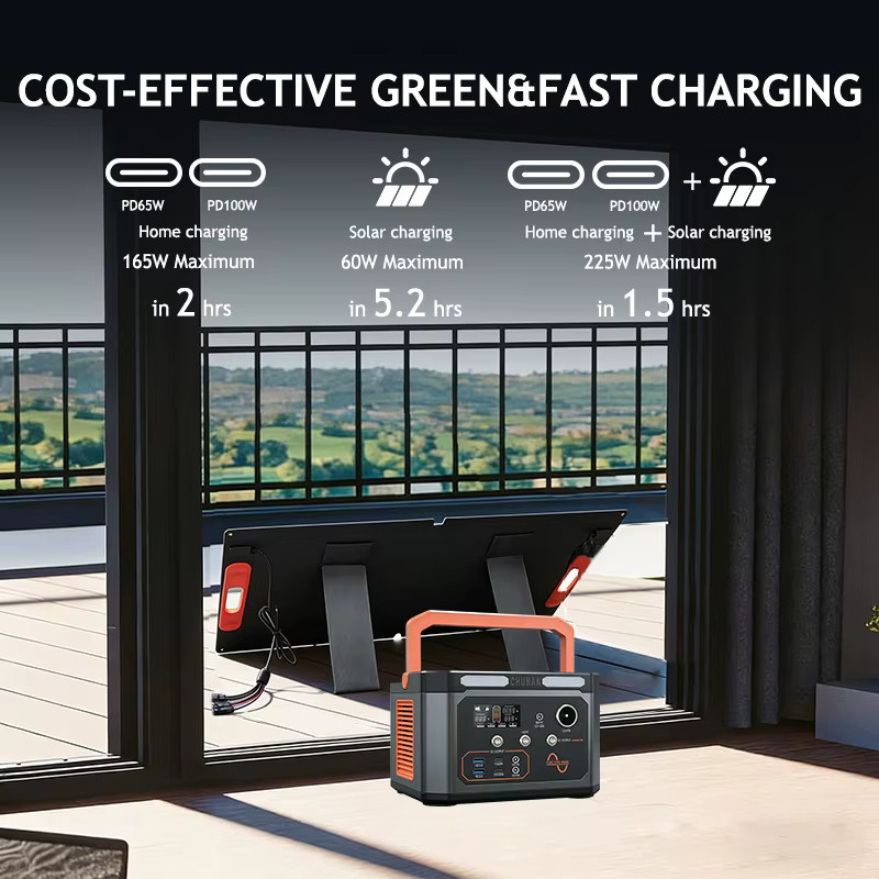 CHUBAN Tragbare Solar-Powerstation 600W mit 310Wh Akku und 10000mAh, Schwarz - Bild 4