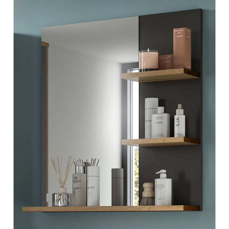 Badezimmer Spiegel Cooper von Inn.Furn in Eiche und Grau, Breite: 63 cm - Bild 4