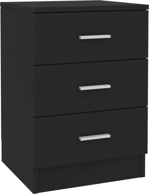 vidaXL Nachttische 2er-Set Schwarz aus Holzwerkstoff B/T/H: 38 x 35 x 56 cm - Bild 1