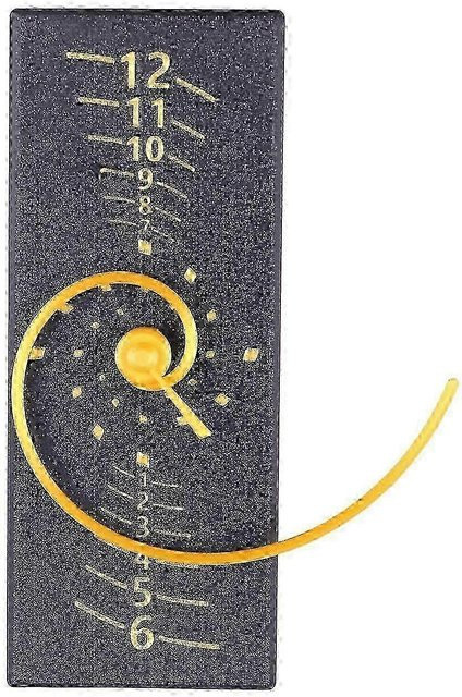 Moderne Rechteckige Wanduhr mit Fibonacci-Spirale in Schwarz, Gold und Weiß - Bild 1