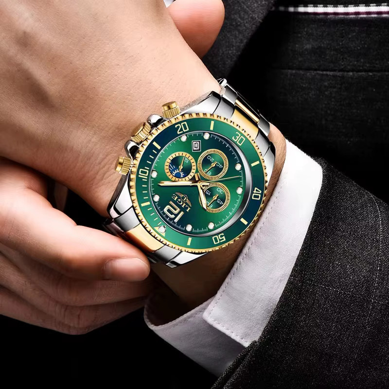 LIGE Chronograph, Quarz, Edelstahl, Blau, Herren - Bild 5
