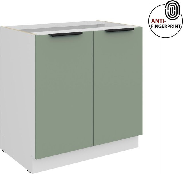 Küchenunterschrank ARIA in Aquamarin Blau matt mit Anti-Fingerprint-Beschichtung, Breite: 80 cm - Bild 1