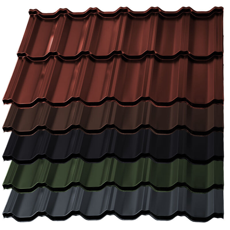 Pfannenmodul German Simetric aus Stahl in Multicolor, Modullänge: 350 mm, Materialstärke: 0,50 mm - Bild 1