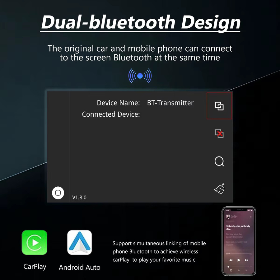 Kabelloses CarPlay und Android Auto Interface für Mercedes Benz A-Klasse, CLA, GLA und C-Klasse sowie GLC (Modelljahre 2015-2018) in Schwarz mit Mirror Link und AirPlay - Bild 5