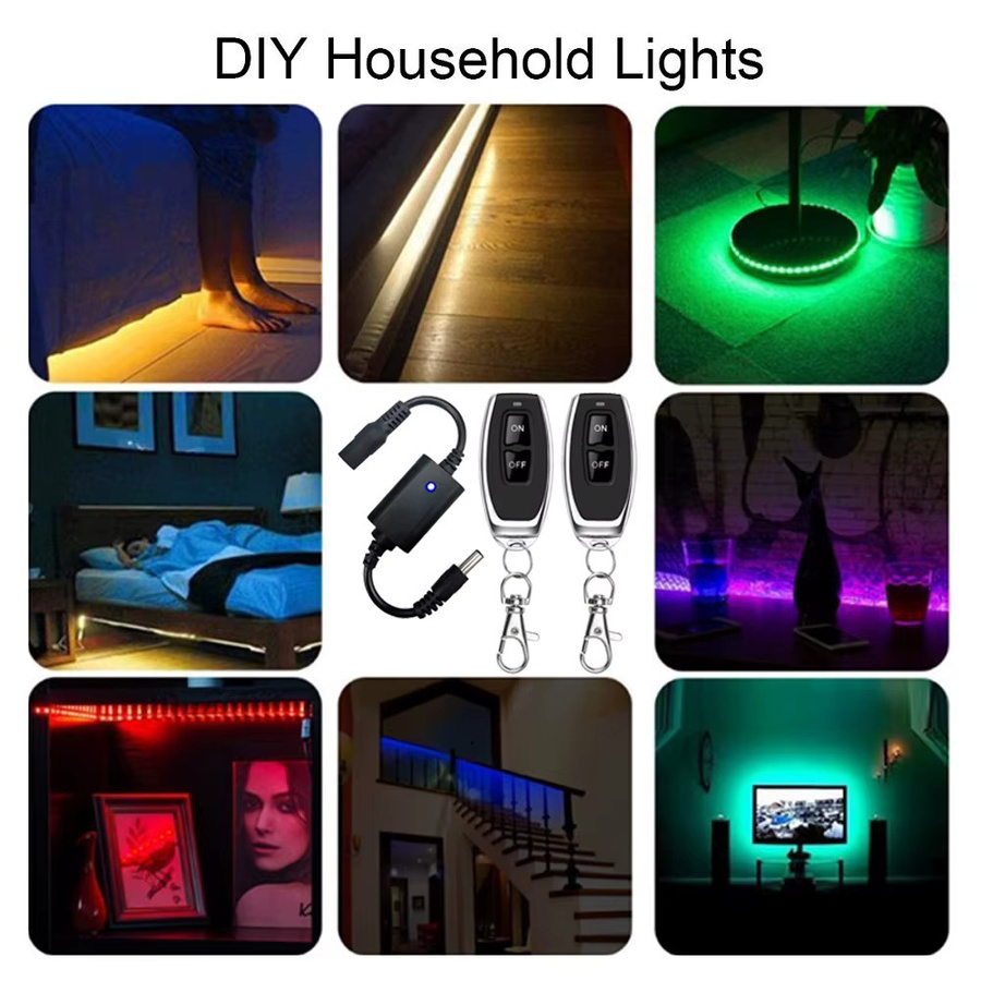 CENTURY AOKE Kabelloser RF-Fernbedienungsschalter Relais-Treiber für LED-Lichtstreifen und Leselampen, Schwarz - Bild 2