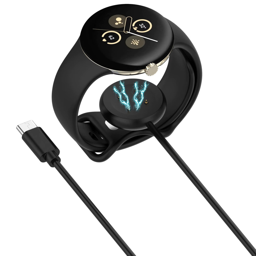 Google Pixel Watch 3 und Pixel Watch 2 USB-C Magnetisches Ladekabel in Schwarz/Weiß, Länge: 1 m - Bild 3