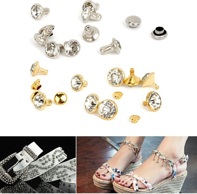 Strass-Nieten Set aus Metall in Gold und Silber für DIY-Bastelarbeiten, Kleidung, Taschen und Leder sowie zur Dekoration von Glasnägeln - Bild 1