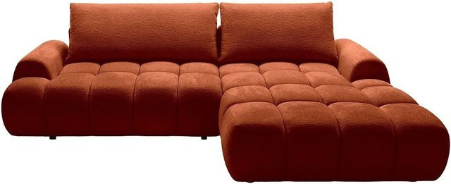 Vente-unique Schlafsofa Farneta in L-Form mit Polsterung und Schlaffunktion, Farbe Terracotta, Breite: 280 cm - Bild 1