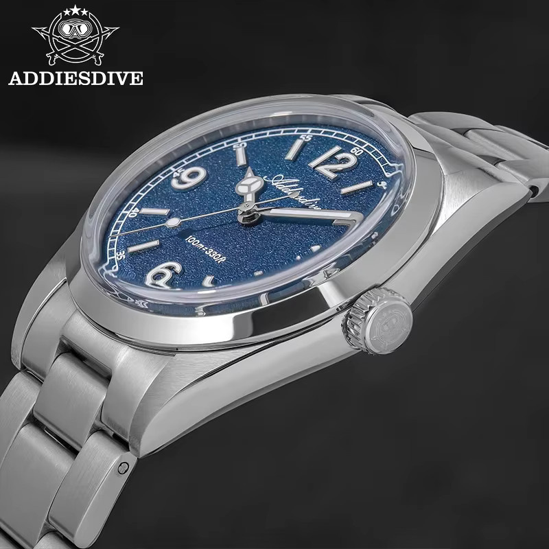 ADDIESDIVE Tauch-Quarzuhr, Edelstahl, 36 mm, Herren, Blau - Bild 3