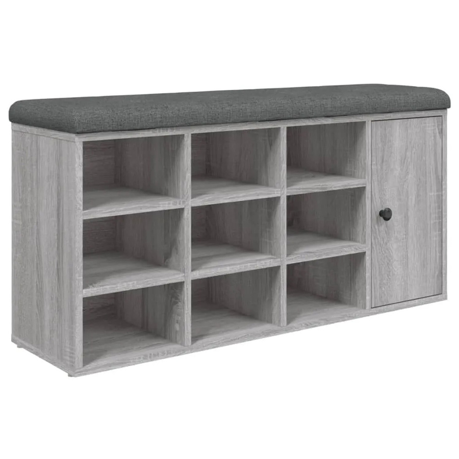 vidaXL Schuhbank aus Holzwerkstoff in Grau, B/T/H: 110 x 32 x 50 cm - Bild 2