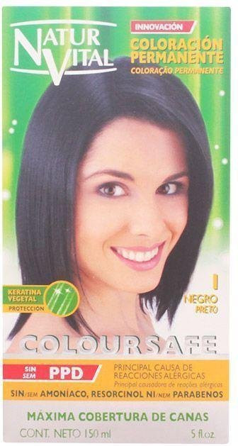 Naturaleza Y Vida Coloursafe Permanente Haarfarbe Schwarz 1, 150 ml - Bild 1