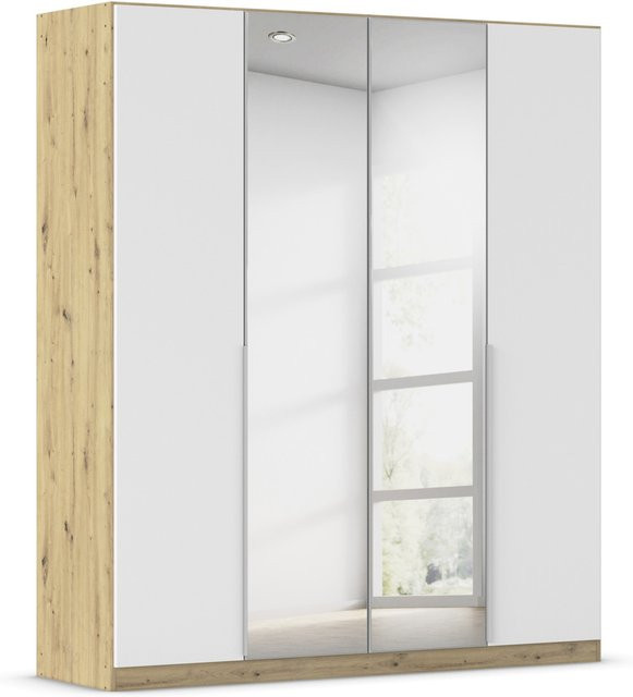 RAUCH ORANGE Drehtürenschrank Alabama mit Spiegel in Weiß und Eiche Artisan, B/T/H: 181 x 54 x 210 cm - Bild 1