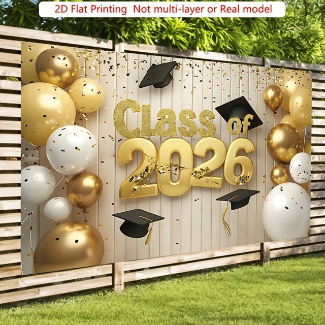 VIKAMA Fotohintergrund Wanddekoration für die Abschlussfeier 2026 mit glamourösem Design - Bild 1
