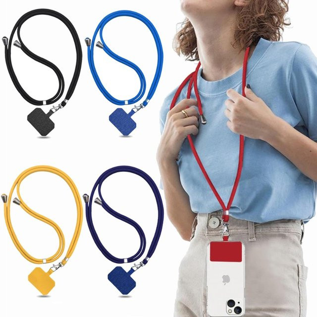 Ricestate Telefon Lanyard mit Patch, verstellbares Handy-Halsband in Bunt und Grau, Unisex Anti-Lost Seil - Bild 1