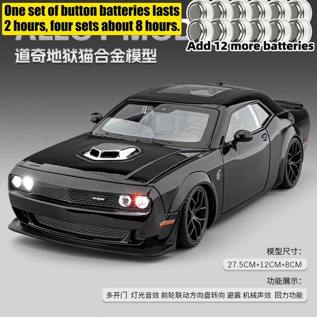 Linyi toy car Dodge Challenger Srt Hellcat, Modellauto, 1:18, mit Licht und Sound, ab 14 Jahren - Bild 1