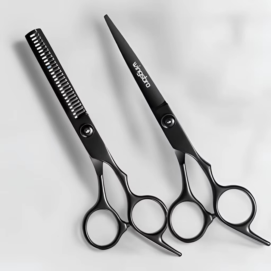 Wingsbro Friseurscheren-Set mit Kamm, Rasiermesser und Ständer, Unisex - Bild 3