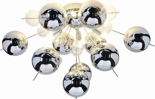 Näve Deckenleuchte aus Metall und Glas in Chrom und Transparent, rund - Bild 1