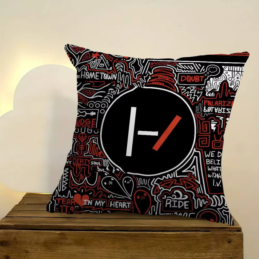 T-Twenty One Pilot Band Kissenbezug Bilibili Schwarz quadratisch 30 x 30 cm - Bild 4