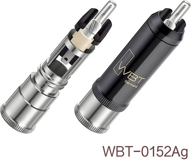 WBT Flaggschiff WBT-0152Ag RCA-HiFi-Lautsprecher Signalkabel mit versilberten Lotus-Steckern und 10,8 mm Anschlussöffnung - Bild 1