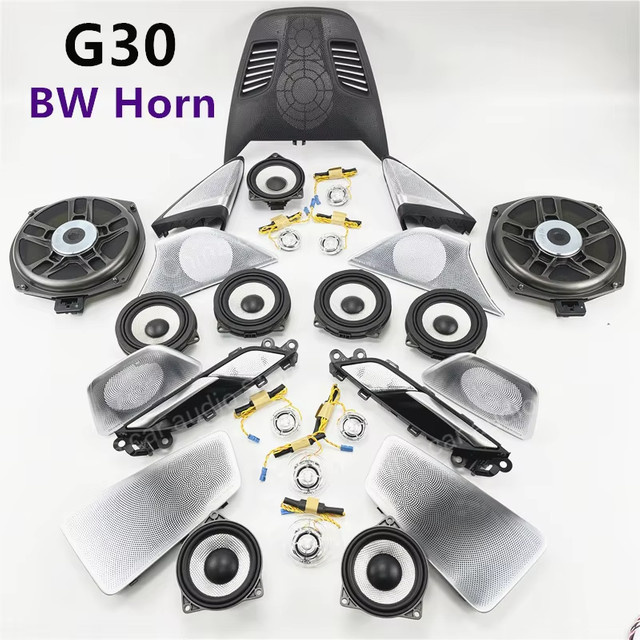 ALOONGACARR Upgrade LED-Beleuchtungsabdeckung Lautsprecher-Kit für BMW G30 G31 mit Hochtönern, Mitteltönern und Subwoofer für HiFi Stereo Auto-Audioanlage - Bild 1