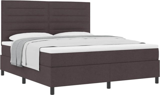 vidaXL Boxspringbett mit Matratze Dunkelbraun B/T/H: 180 x 200 x 280 cm - Bild 1