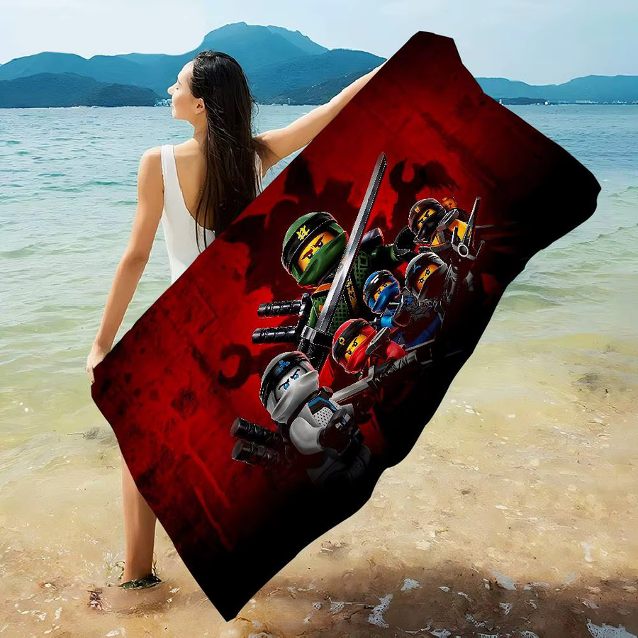 Potdemiel Ninjago Mikrofaser Strandtuch für Kinder, schnelltrocknendes Handtuch mit Grafik-Design - Bild 4