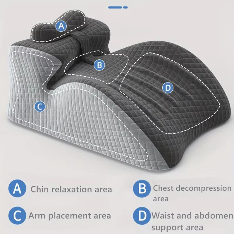 Ergonomisches Keilkissen HEHUAI HT in Grau mit Diamantmuster für die Bauchlage - Bild 2