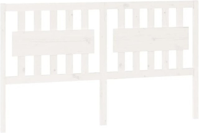 vidaXL Bett-Kopfteil aus Kiefer-Massivholz in Weiß, B/H: 165,5 x 100 cm - Bild 1