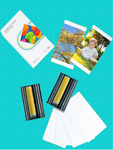 Labelife Fotopapier 4x6 Zoll INK-2, 80 Blatt, High-Definition wasserdicht, weiß, kompatibel mit Liene Amber M100 M200 DHP512 DHP513 - Bild 1