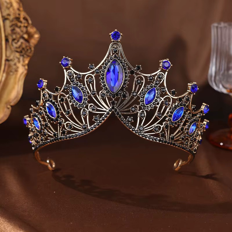 FirstStar Tiara, Kristall, grün-blau, Damen, Vintage, Hochzeit - Bild 2