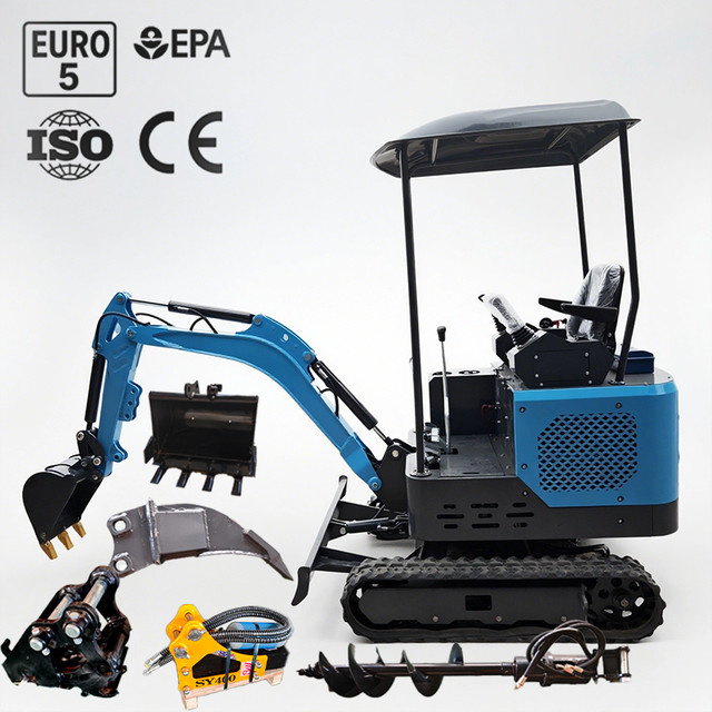 TINGBAI Minibagger 1,5 Tonnen mit Kubota-Dieselmotor und Raupenfahrwerk für Landwirtschaft und Grabenarbeiten, EURO5 CE EPA-zertifiziert - Bild 1