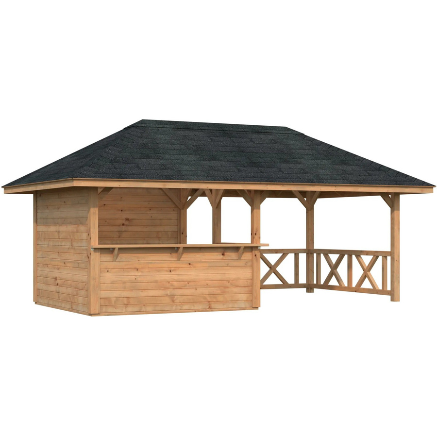 Palmako Holz-Pavillon Bianca Set aus Fichtenholz in Braun B/H/T: 588 x 319 x 300 cm - Bild 2