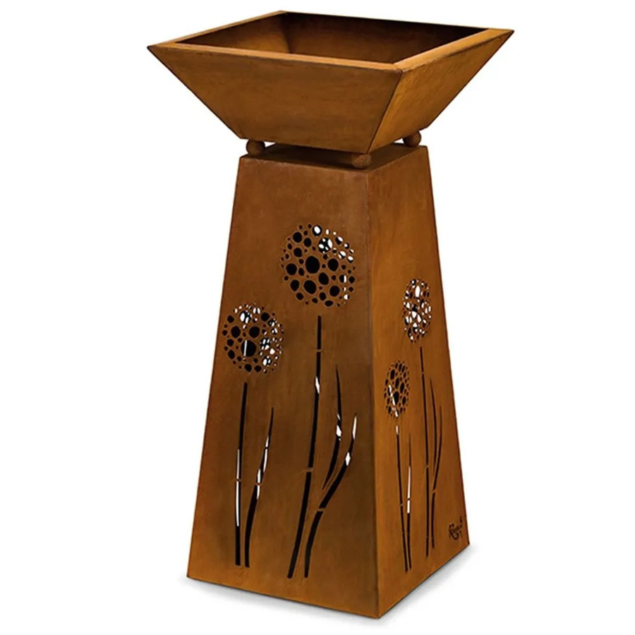 Rostikal Dekosäule Pusteblume aus Cortenstahl in Braun mit Pflanzschale, Höhe: 57 cm, Breite: 35 cm - Bild 2