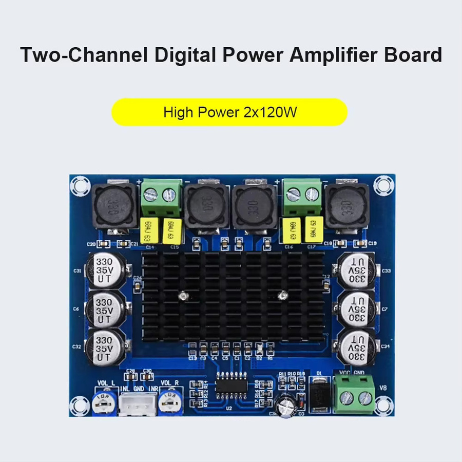 TPA3116 D2 Digital Audio Verstärker Kit Dual-Kanal Stereo High Power Subwoofer Board 12V 24V 120W*2 - Bild 3