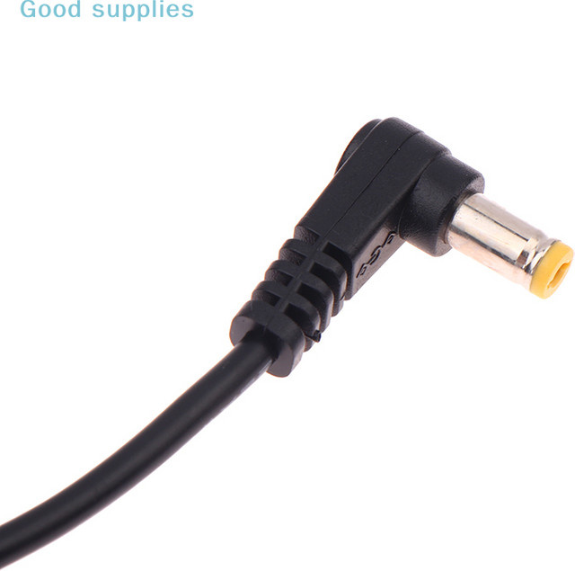 Rechtwinkliges Gleichstromkabel mit DC-Stecker und Steckverbinder, Schwarz, 5,5 x 2,1 mm / 2,5 mm - Bild 1