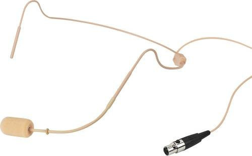 Monacor Headset Sprach-Mikrofon HSE-340/SK in Beige mit Windschutz und kabelgebundener Übertragung - Bild 1