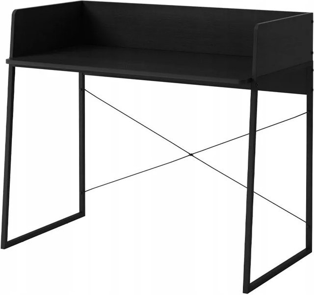 Rebiko Moderner Computer-Schreibtisch im Industrial-Vintage-Loft-Stil Schwarz Breite: 100 cm, Höhe: 75 cm, Tiefe: 55 cm - Bild 1
