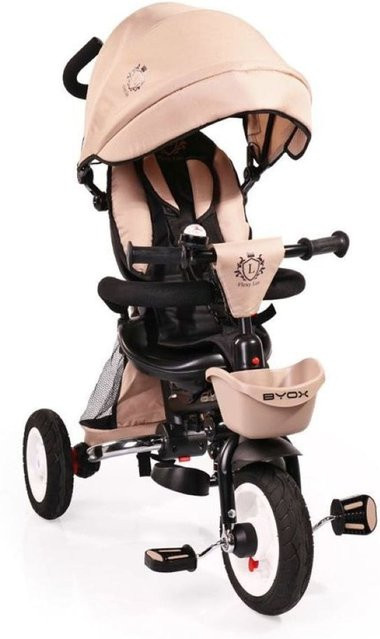 Byox Tricycle Flexy Lux 3 in 1 Dreirad, klappbar, Gummireifen, beige-gelb, ab 1 Jahr - Bild 1