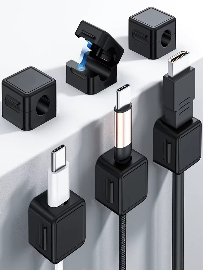 Magnetische Kabelhalter in Schwarz, selbstklebende Kabelclips für Ladekabel im Auto, Büro oder Zuhause - Bild 6