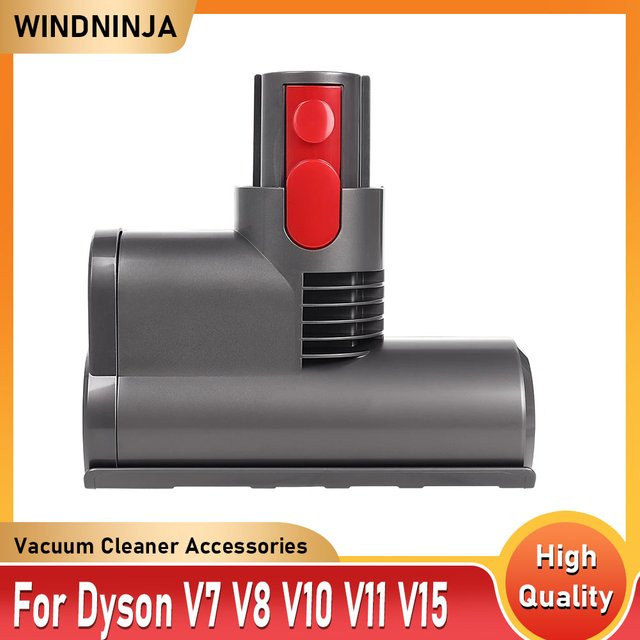 WINDNINJA Mini motorisierter Bürstenkopf für Matratzenreinigung und Milbenentfernung, kompatibel mit Dyson V7 V8 V10 V11 V15, Grau - Bild 1