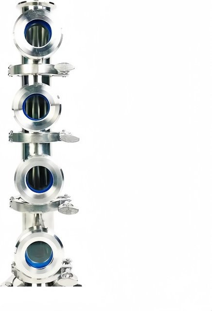 YOHOYAMA 4er-Set Schauglas Union Tri-Clamp T-Stück mit Kupferblasen-Set aus Edelstahl SS304 für HomeBrew Destillation, Silber - Bild 1