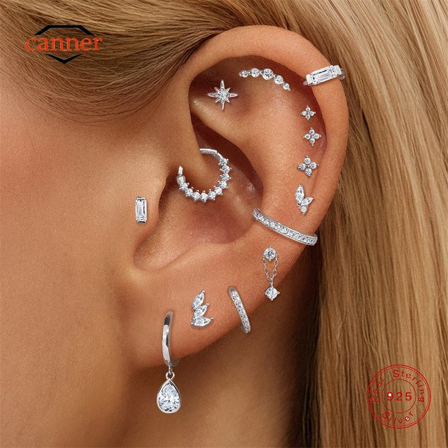 CANNER Ohrstecker, 925 Silber, Moissanit, Damen - Bild 1